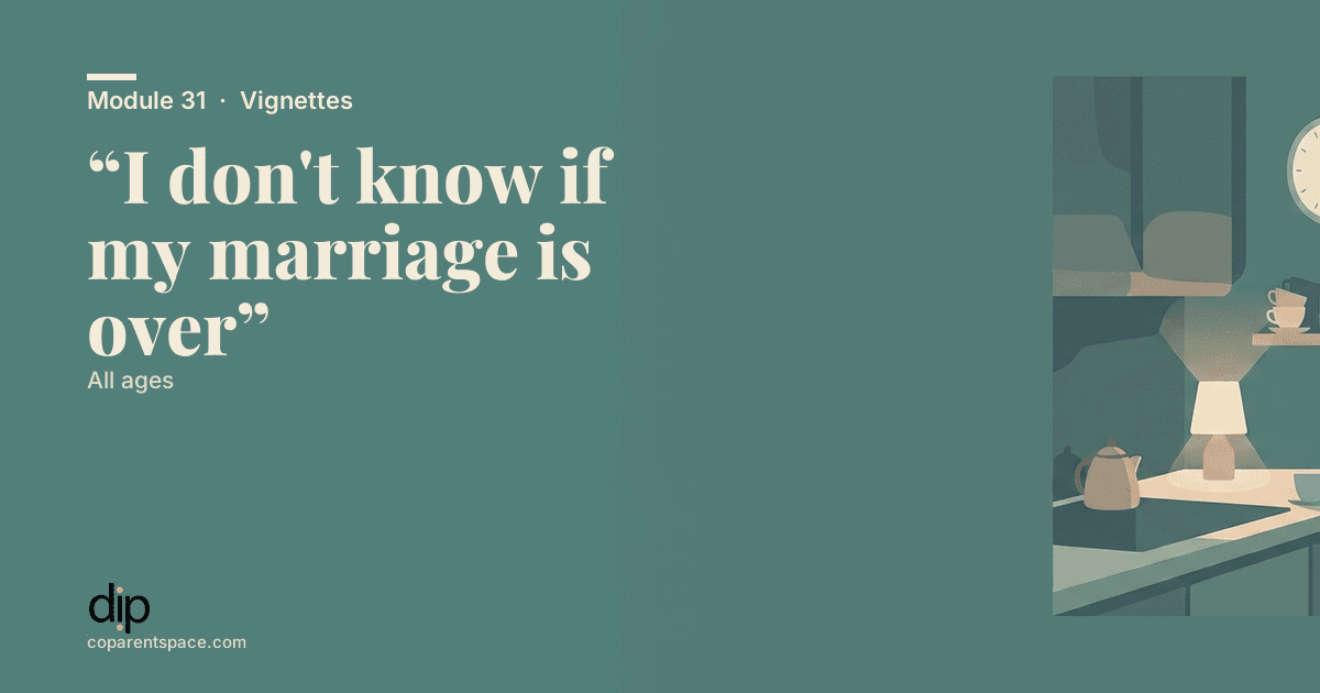 “I don't know if my marriage is over”