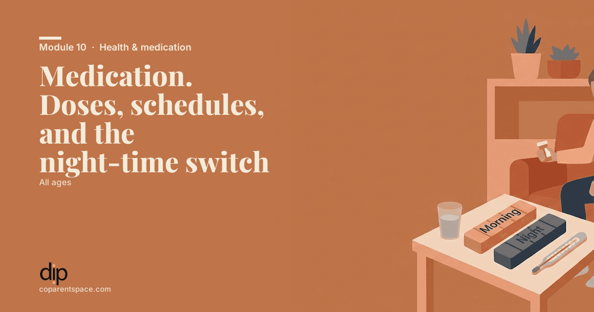 Medication. Doses, schedules, and the night-time switch