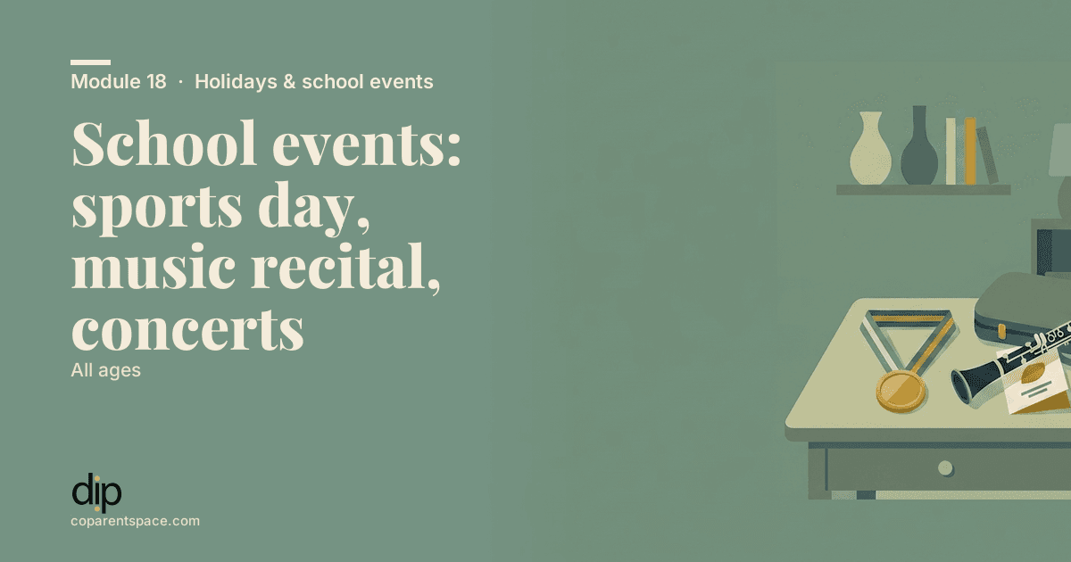 School events: sports day, music recital, concerts