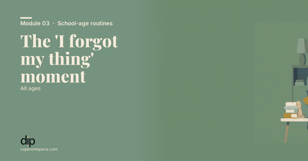 The 'I forgot my thing' moment