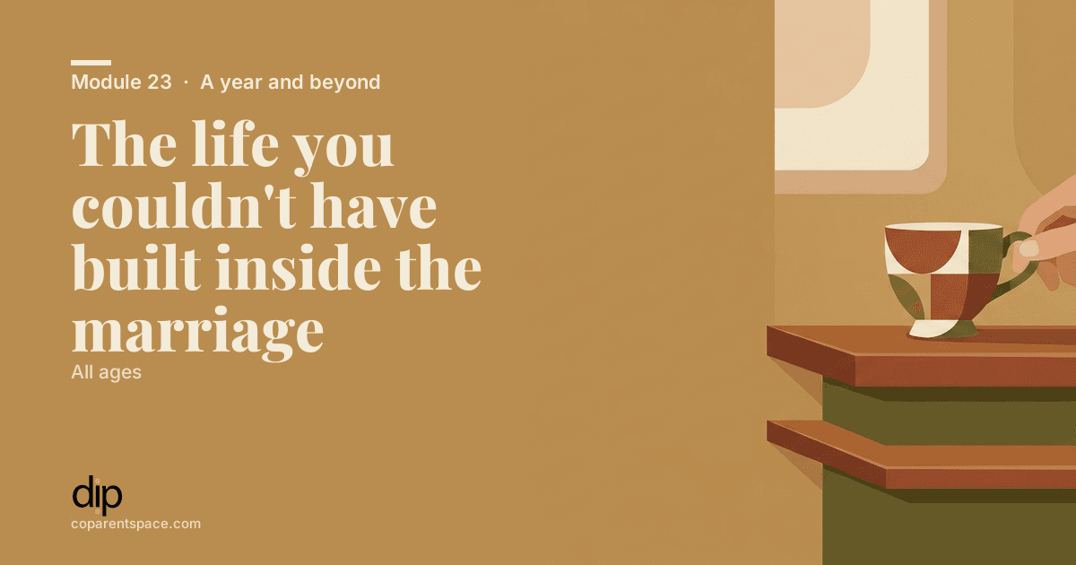 The life you couldn't have built inside the marriage