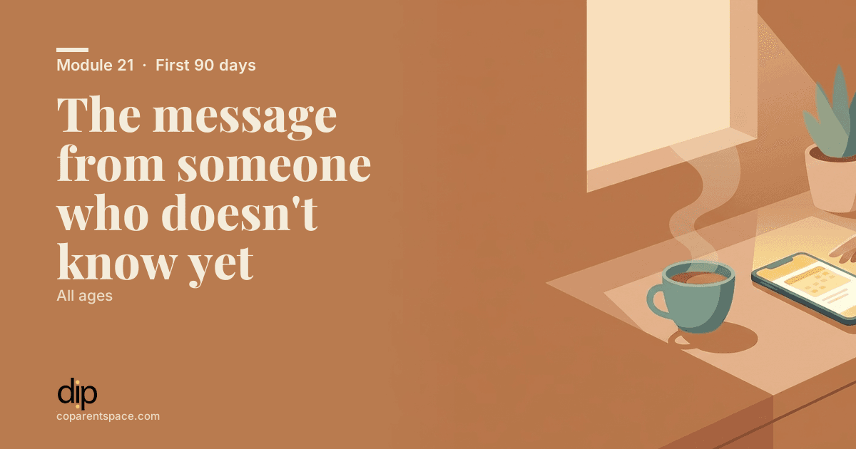 The message from someone who doesn't know yet