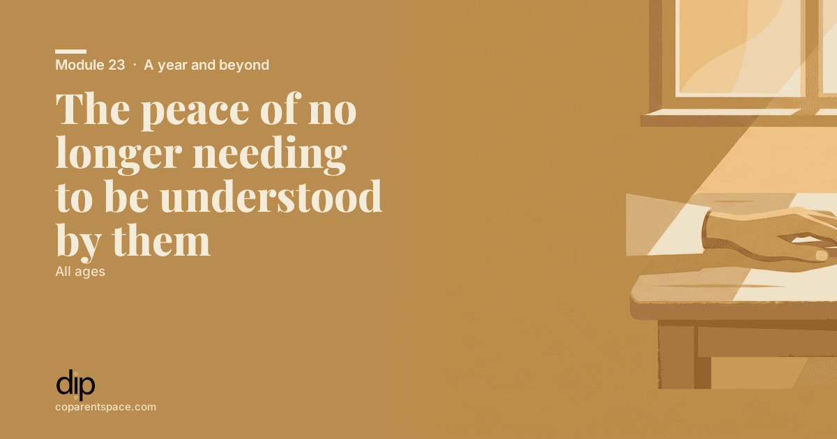The peace of no longer needing to be understood by them