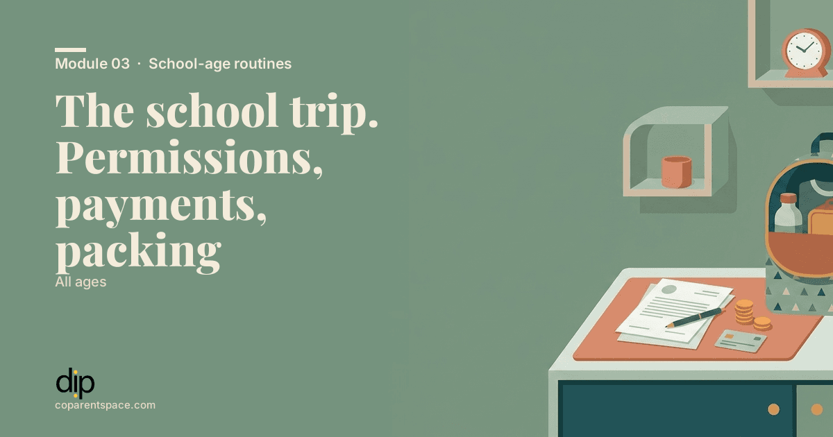 The school trip. Permissions, payments, packing