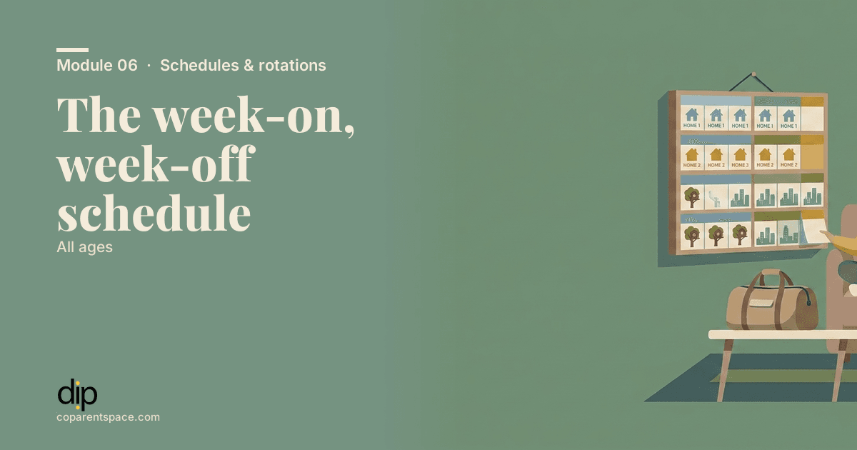 The week-on, week-off schedule