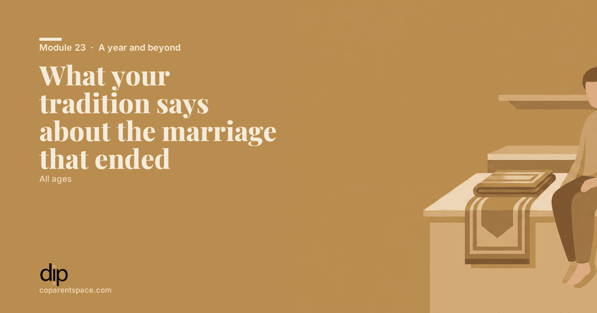 What your tradition says about the marriage that ended