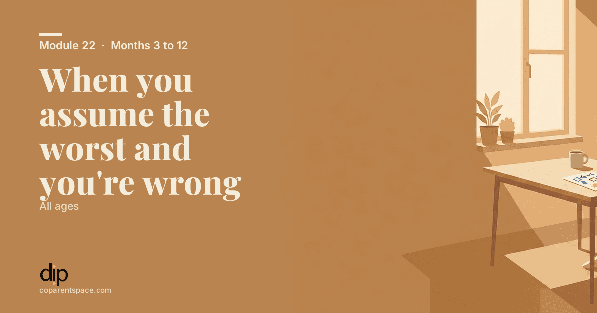 When you assume the worst and you're wrong